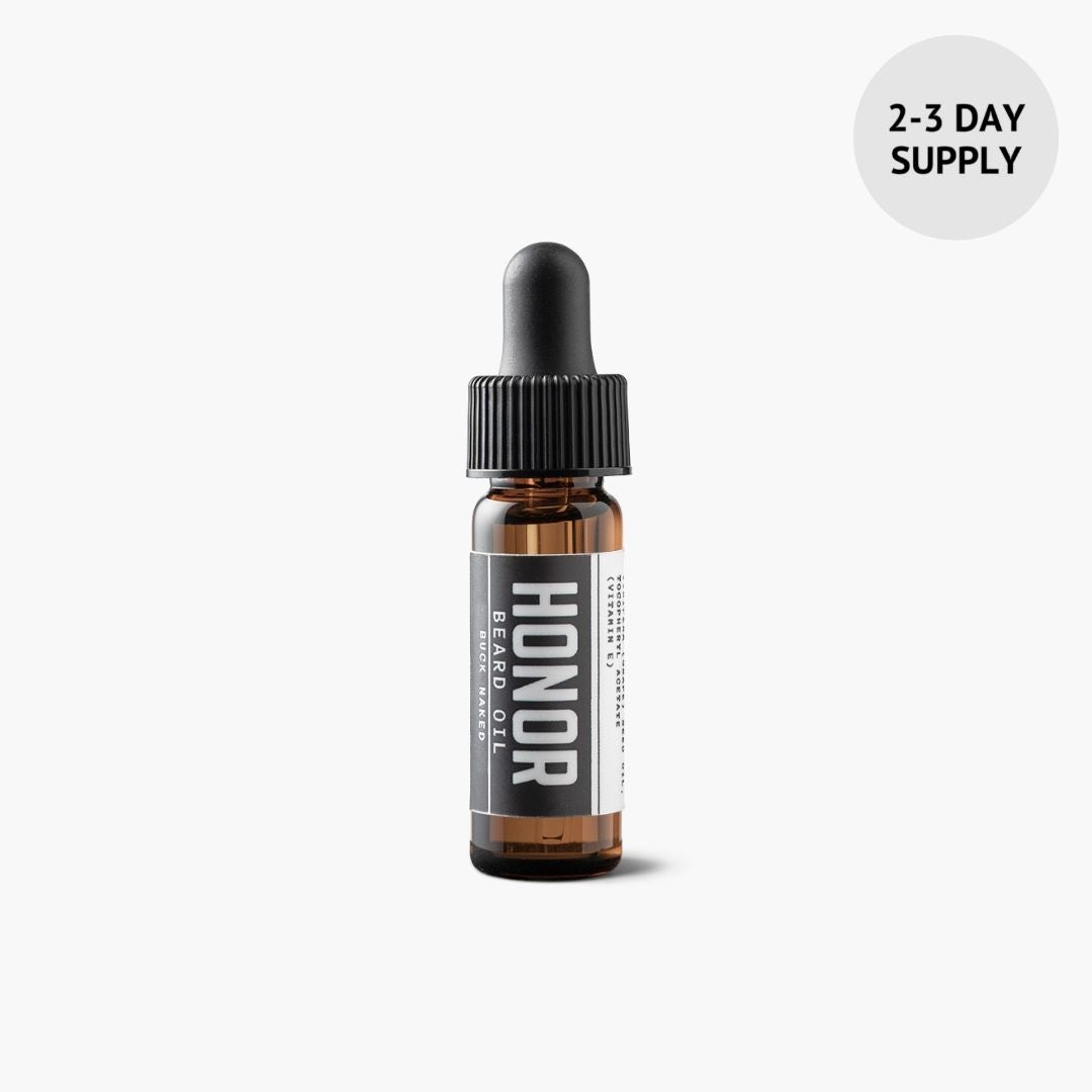 Heavyweight (Thicker) Beard Growth Oil to Eliminate Itch and Soften Beard |  Buck Naked (unscented) Blend – Honor Initiative®