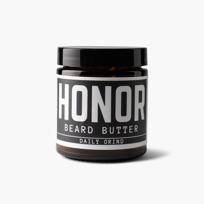 Daily grind beard butter on white background